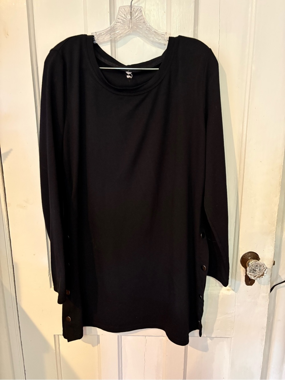 Ideology Black Long-Sleeve Button-Side Tunic